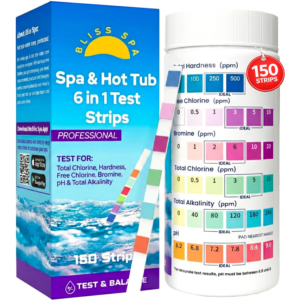 Bliss Spa Hot Tub Test Strips 6 in 1 front view