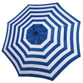 Blissun 9ft Patio Umbrella Replacement Canopy in Blue & White Stripe front view