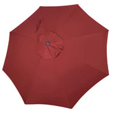 Blissun 9ft Patio Umbrella Replacement Canopy in Burgundy, front view
