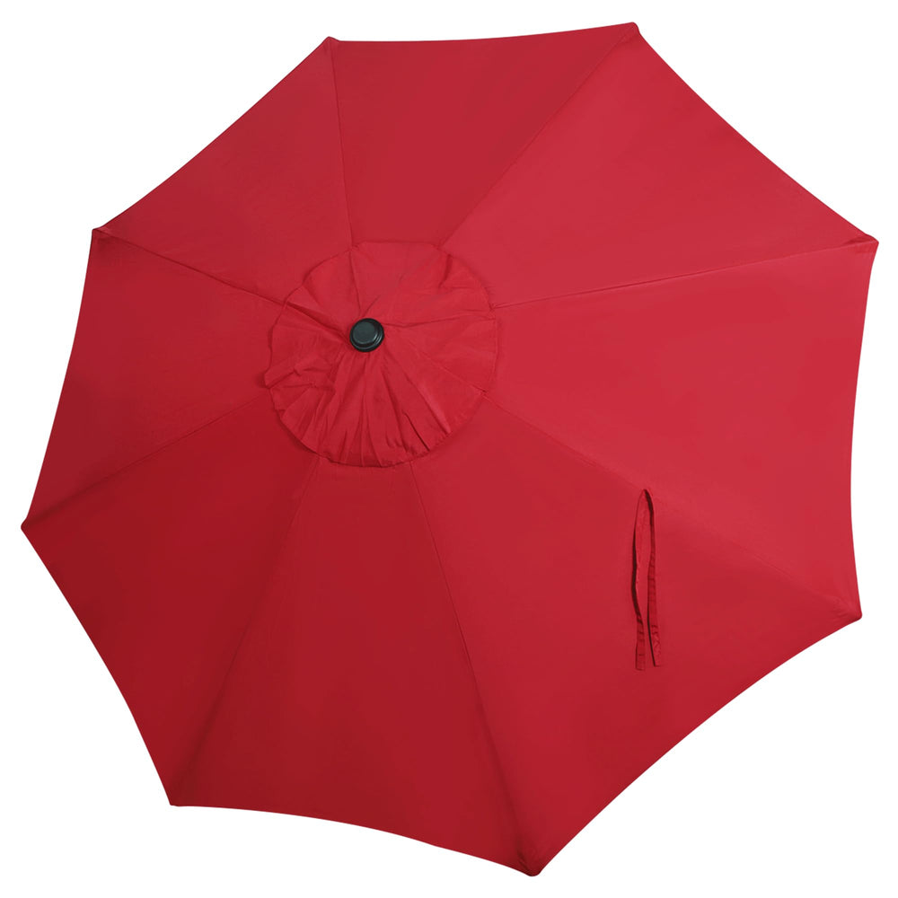 Blissun 9ft Patio Umbrella Replacement Canopy in red, top view