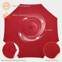 Blissun 9ft Patio Umbrella Replacement Canopy on an umbrella frame