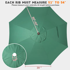 Blissun umbrella canopy with clear UV protective fabric