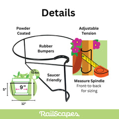 Bloem Railing Plant Clip close-up showing rubber gasket