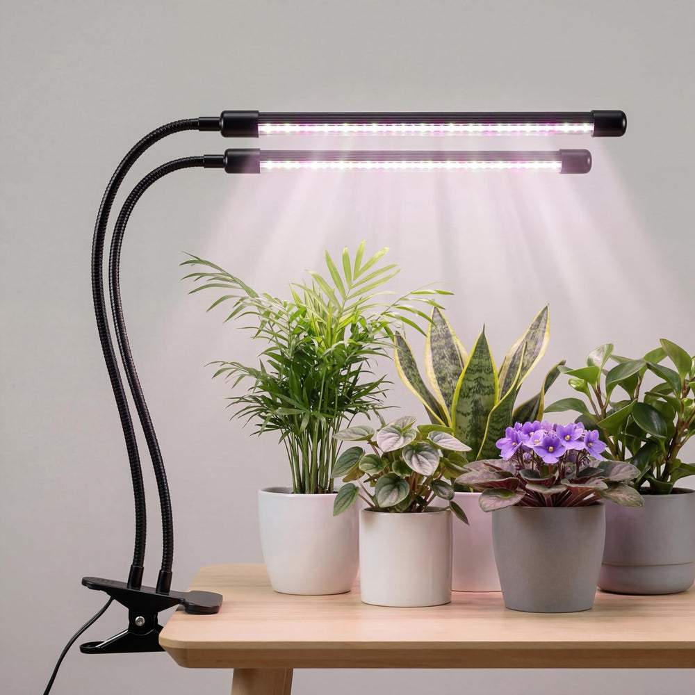 Bloom Lume LED Grow Light front view with flexible gooseneck
