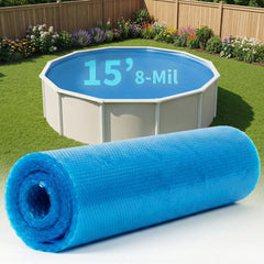 Blue Wave 15-ft round solar pool cover front view