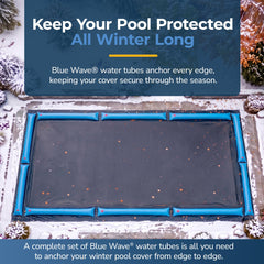 Blue Wave water tube filled with water in winter