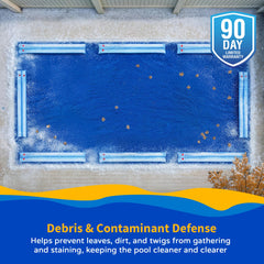Blue Wave water tubes arranged around a rectangular pool cover