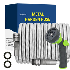 BlueBala 75 FT Stainless Steel Garden Hose front view