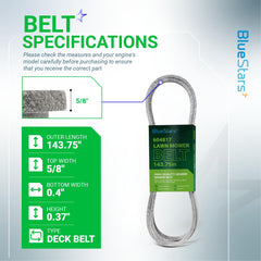 BlueStars 604817 Mower Deck Belt side view