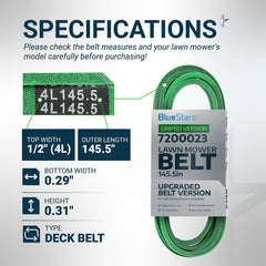 BlueStars Grip120 Deck Belt side view showing fabric weave