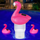 Blufree Solar Flamingo Pool Chlorine Floater front view