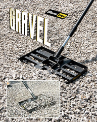 BlumeTrec leveling rake showing the stainless steel handle