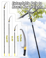 BlumeTrec pole saw showing adjustable sections