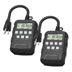 BN-LINK Outdoor 7-Day Programmable Timer two outlets front view