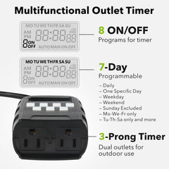 BN-LINK Programmable Timer with weatherproof design
