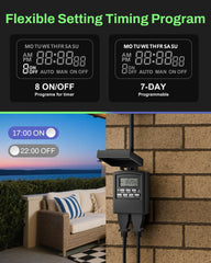 BN-LINK timer installed outdoors with patio lights