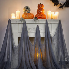 Boao Gray Cheesecloth used in outdoor Halloween display