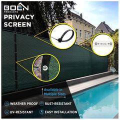 Boen Privacy Screen showing aluminum grommets and reinforced edges