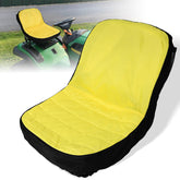Bonbo Riding Mower Seat Cover front view, yellow, fits John Deere