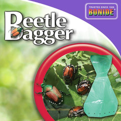 Bonide Beetle Bagger trap bag being replaced on lure holder