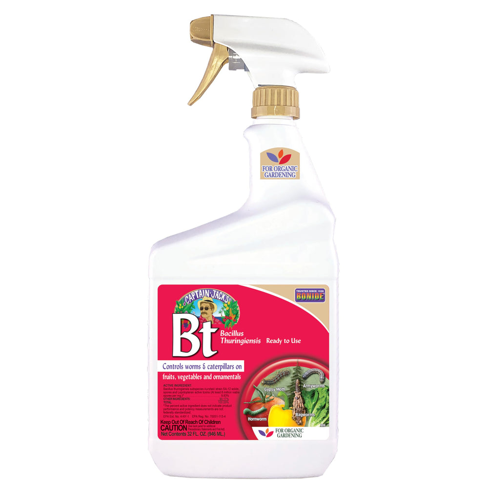 Bonide Captain Jack's Bacillus Thuringiensis BT 32 oz spray bottle front view