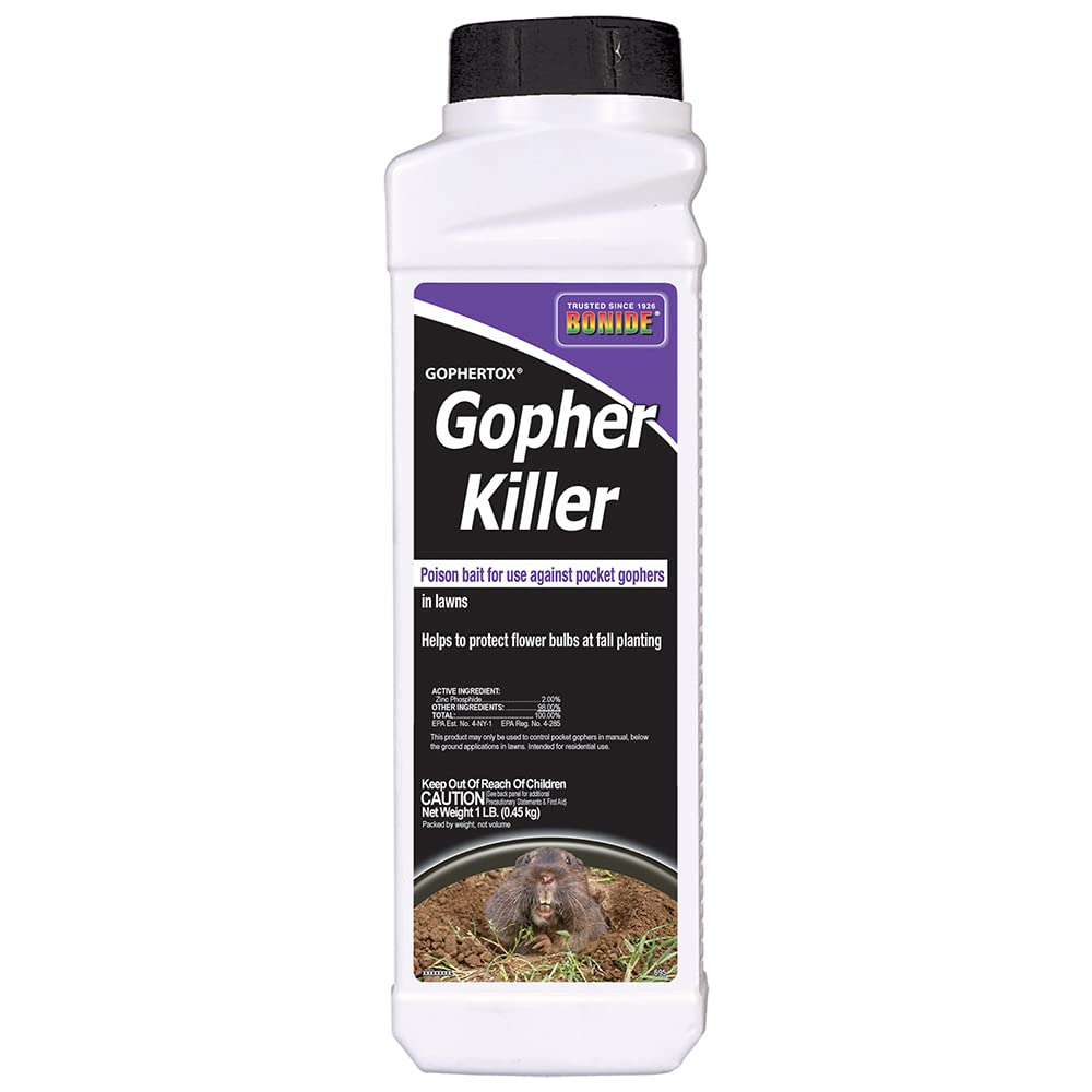 Bonide Gophertox Gopher Killer granules 1 lb package front view