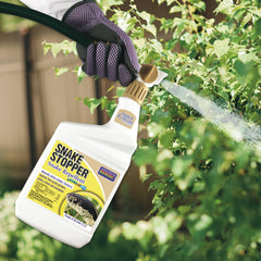 Bonide Snake Stopper Snake Repellent in outdoor garden setting