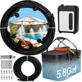 Bonviee 36FT Portable Misters black model with misting nozzles