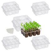 Bonviee 5-Pack Seed Starter Trays with clear humidity dome
