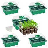 Bonviee 5-Pack Seed Starter Trays with humidity domes and labels