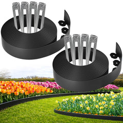 Bonviee 66FT Landscape Edging Kit with stainless steel stakes