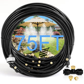 Bonviee 75FT Misting System with black tubing and brass nozzles