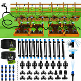 Bonviee Drip Irrigation System Kit with 50FT main tubing and 197FT distribution hose