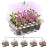 Bonviee Seed Starter Trays with 12-LED grow lights, clear view