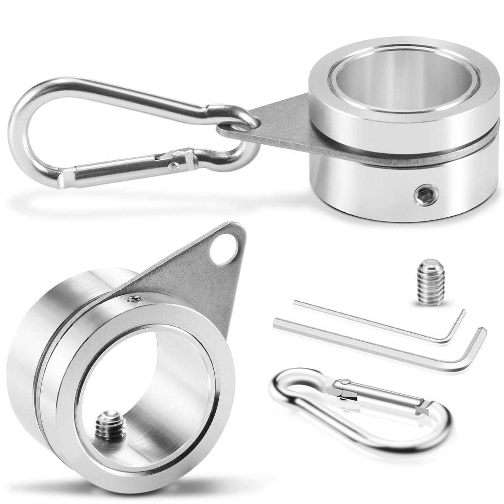 BONWIN 1 Inch Flag Pole Clips with adjustable screw and carabiners