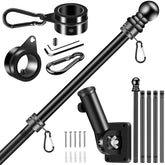 BONWIN 6 FT Black Flagpole Kit with stainless steel construction