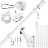 BONWIN 7.8 FT White Flagpole Kit front view