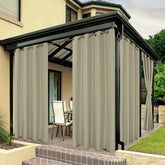 BONZER Outdoor Curtain Taupe 84"W x 120"L front view