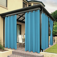 BONZER outdoor curtain teal front view