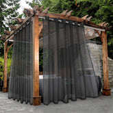BONZER Outdoor Sheer Curtains grey panels front view