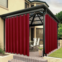 BONZER Waterproof Outdoor Curtain front view in red