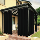BONZER Waterproof Outdoor Curtain in black, front view