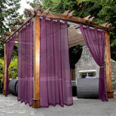 BONZER waterproof sheer curtain panel front view in plum