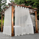 BONZER waterproof sheer curtains beige front view
