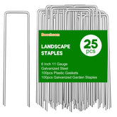 Boochcom Garden Staples Set, 6 inch, 25 pieces, stainless steel