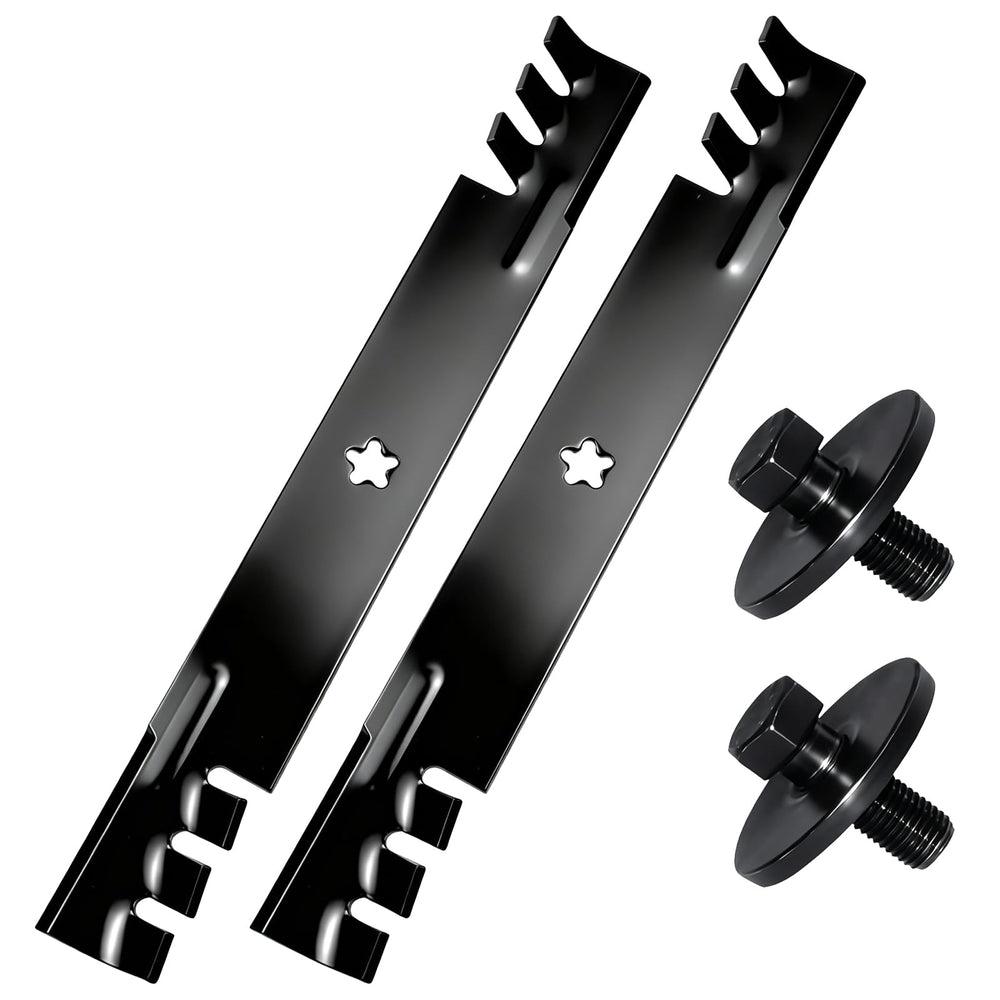 BOSFLAG Gator Mulching Blade front view with serrated edges