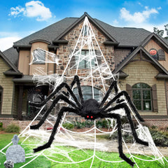 BOSONER Halloween spider web set with giant spider and cobweb