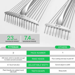 Both VIVOSUN rakes collapsed for easy storage
