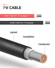BougeRV 30FT solar cable laid out flat