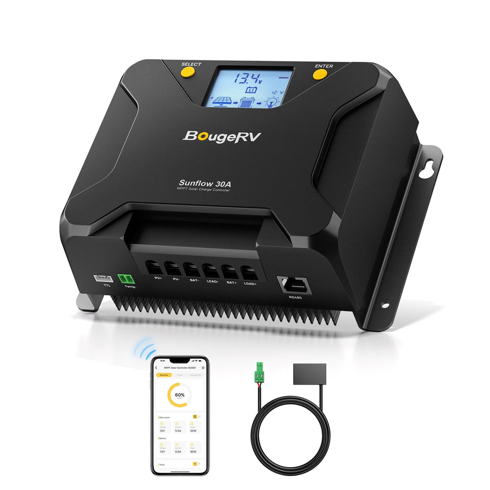 BougeRV MPPT Solar Charge Controller 30A front view
